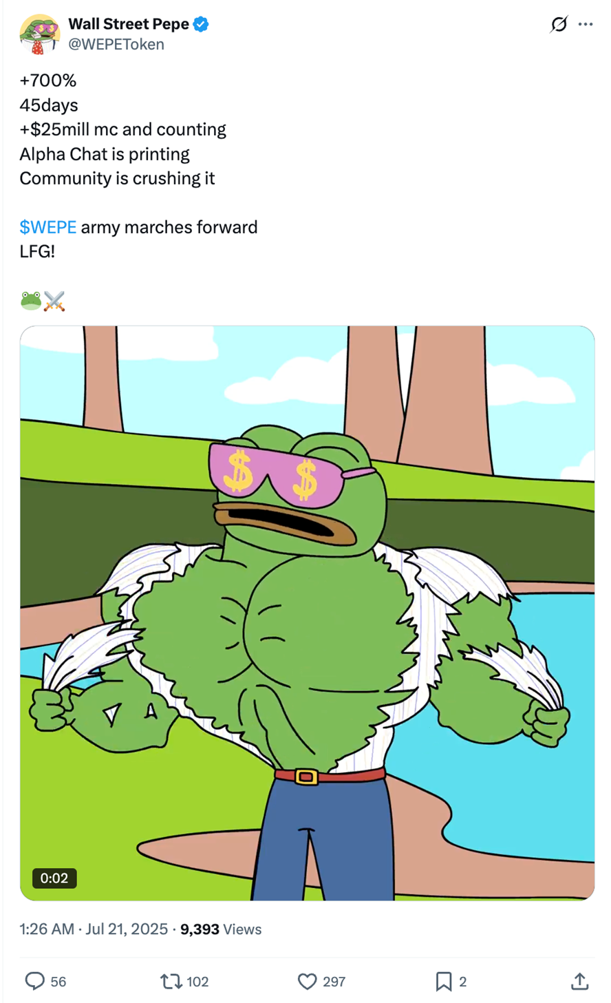 Best Meme Coin to Buy: Wall Street Pepe Explodes as Traders Bet Big on  Solana Launch - FinanceFeeds