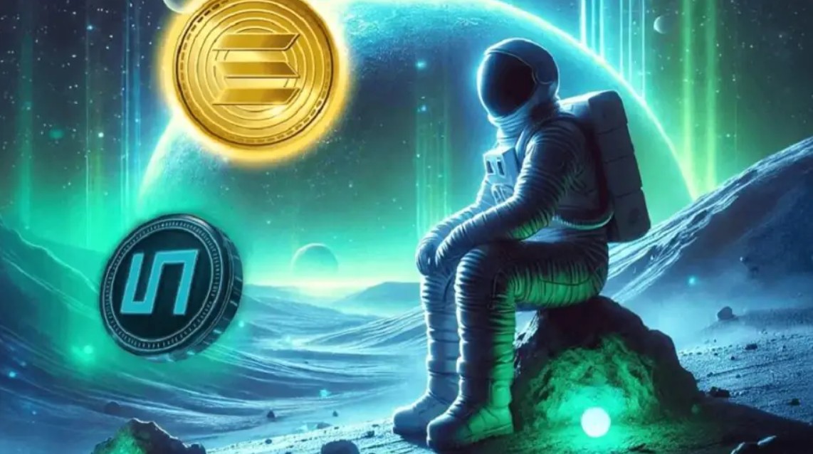 astranaut sitting on the moon rock