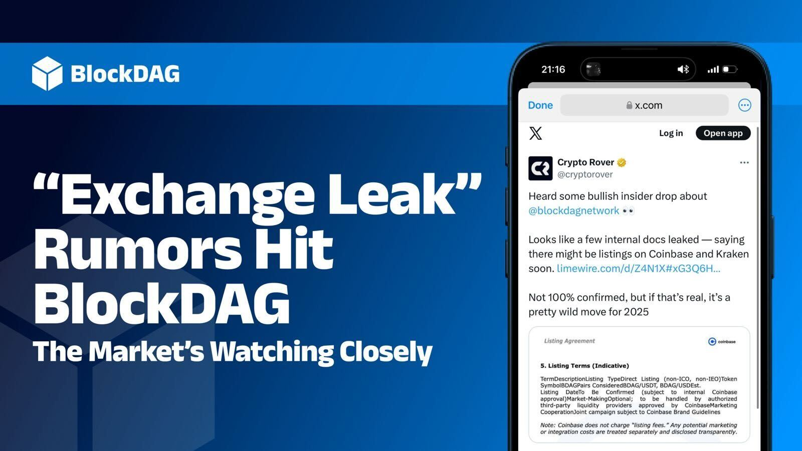 Lawinenkurs-Setup verstärkt sich, Ondo Finance-Kursziel steigt, BlockDAGs  Coinbase- und Kraken-Listing-Leak sorgt für Aufsehen am Markt! -  FinanceFeeds