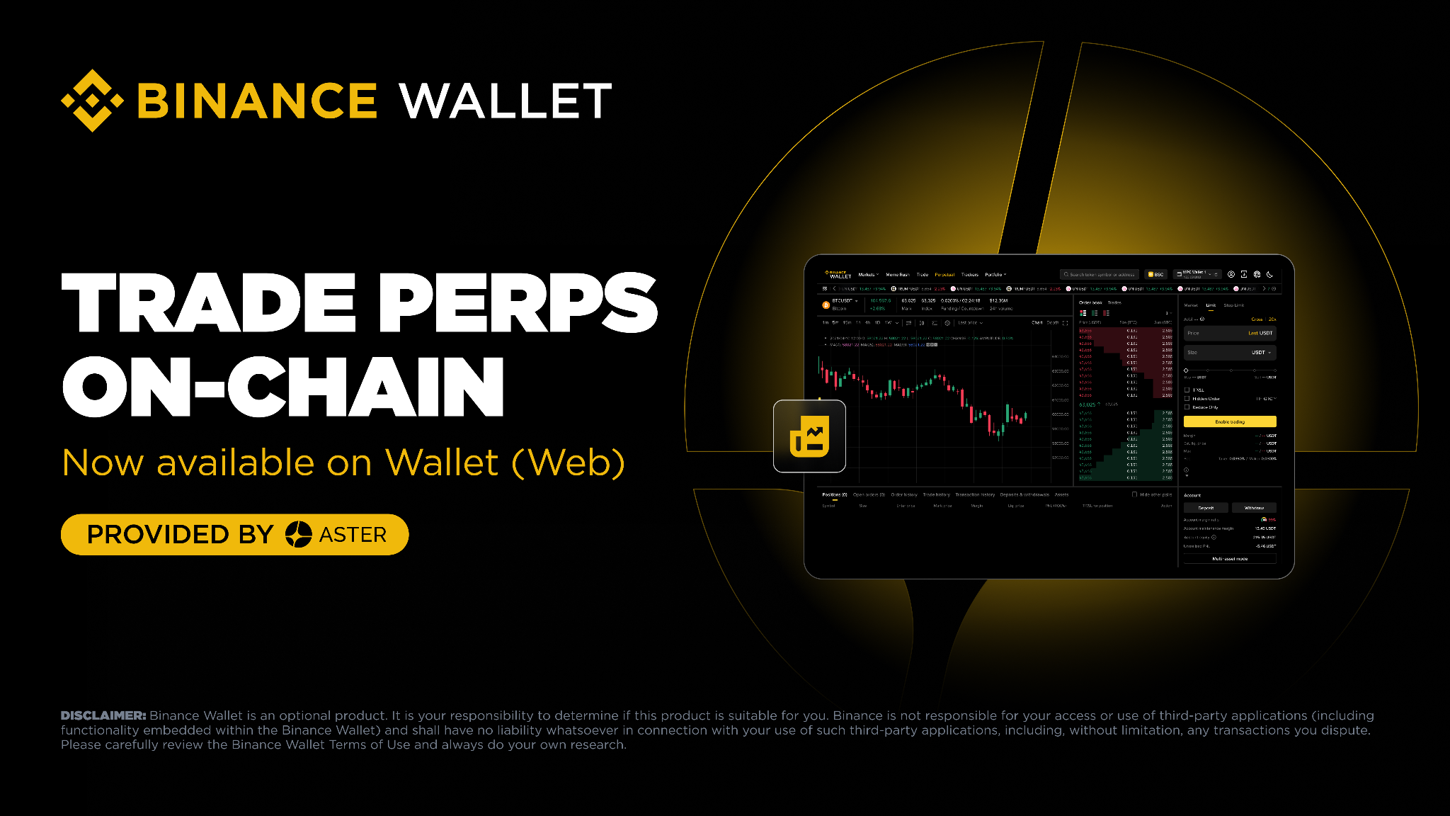 Binance Wallet Adds On-Chain Perps via Aster on BNB Chain - FinanceFeeds