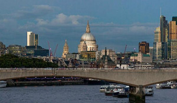 City of London skyline at dusk