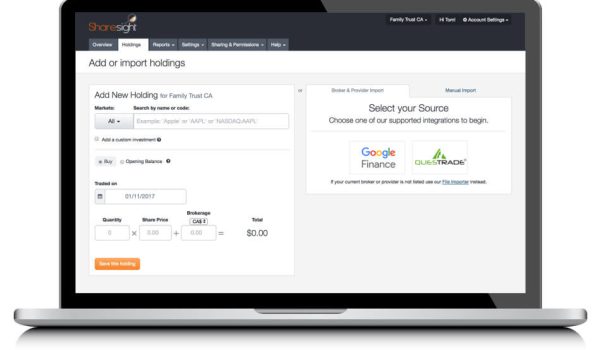 laptop sharesight questrade